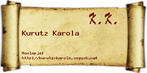 Kurutz Karola névjegykártya